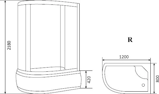Душевая кабина Timo eco TE-0720 R изображение