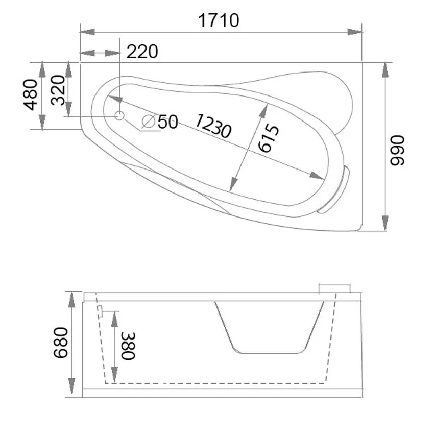 Ванна акриловая Gemy G9046 II B R изображение