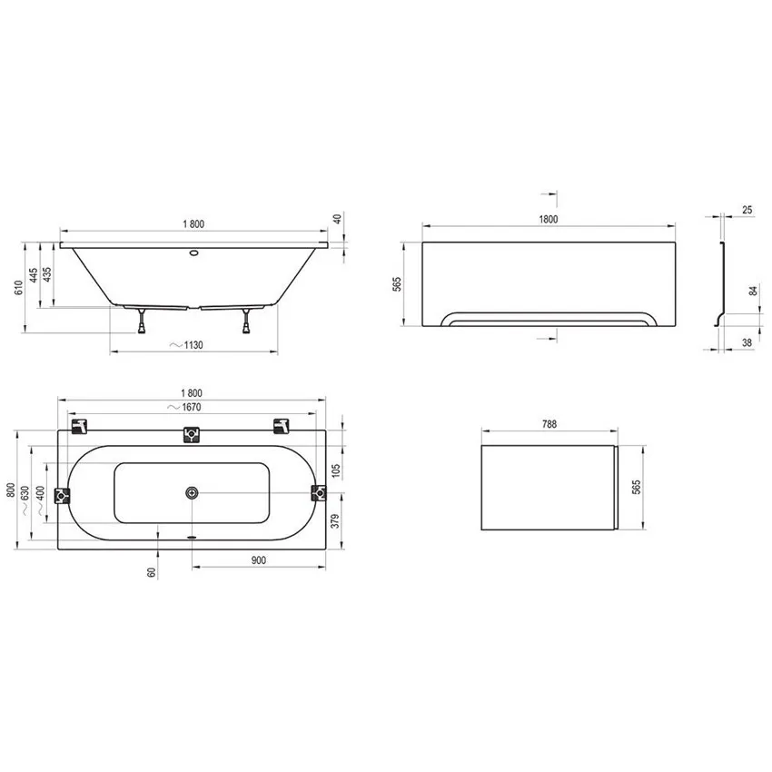 Ванна акриловая Ravak CITY SLIM 180х80 изображение