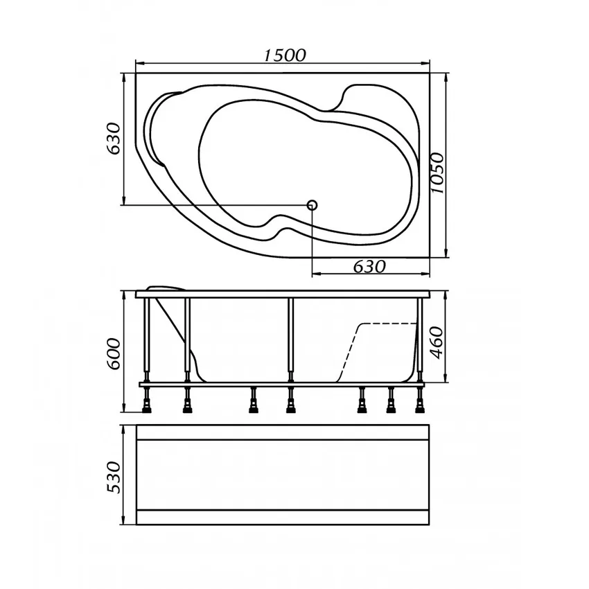 Ванна акриловая Poseidon Artemida 150x105 R изображение