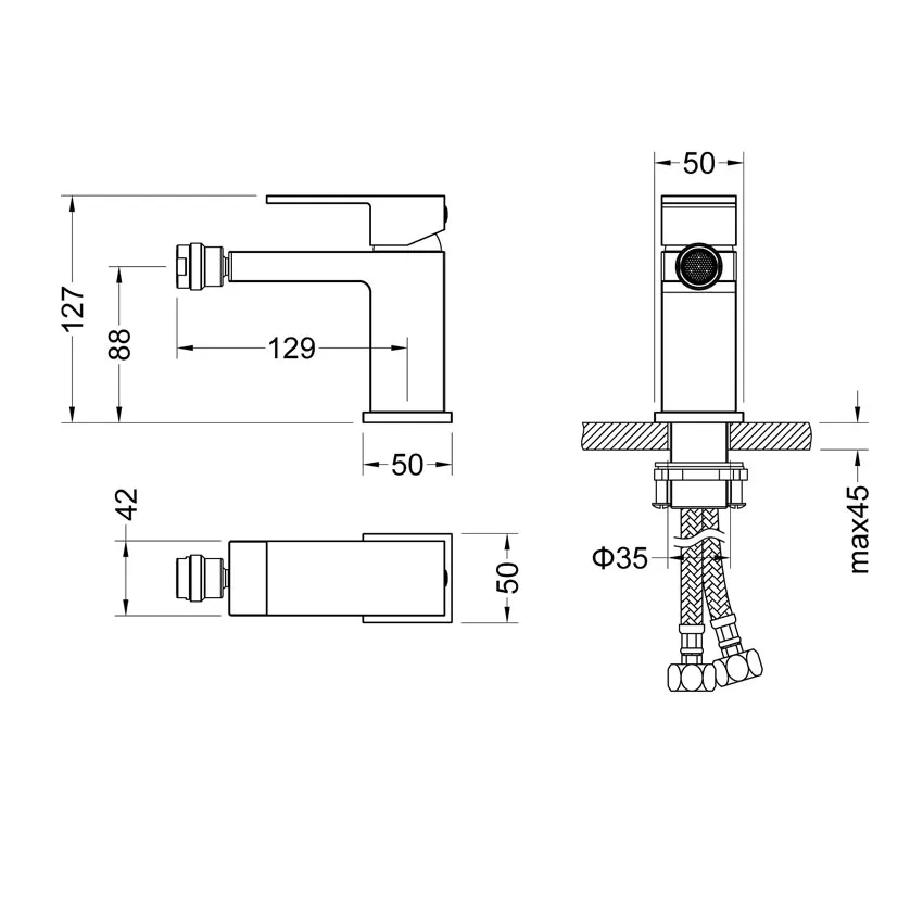 Смеситель для биде Timo Selene 2062/03F черный изображение