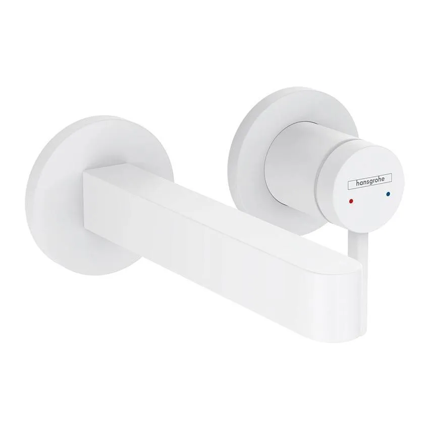 Настенный смеситель для раковины на 2 отверстия Hansgrohe Finoris 76051700 (внешняя часть) матовый белый