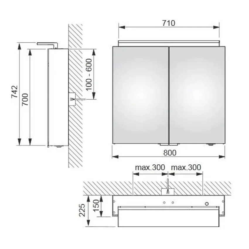 Зеркальный шкаф Keuco Royal L1 80x74 13603171301 изображение