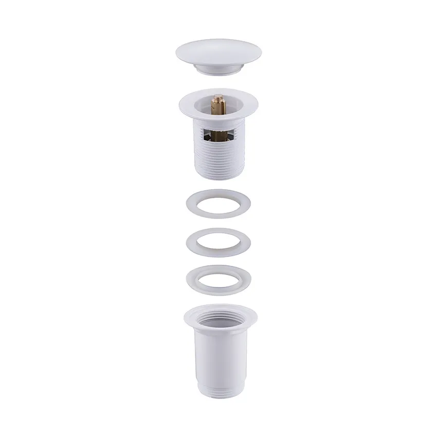 Донный клапан Abber AF0010W с переливом, белый изображение