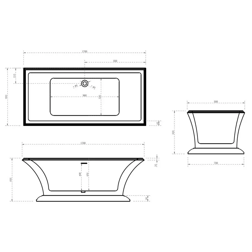 Ванна акриловая Abber AB9238 изображение