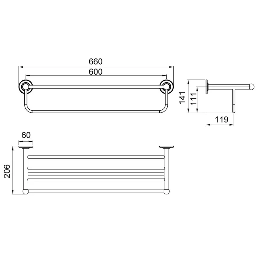 Полка для полотенец Timo Nelson 160058/02 антик изображение