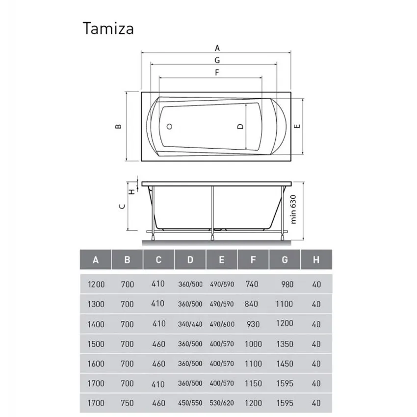 Ванна акриловая Relisan Tamiza 120x70 изображение