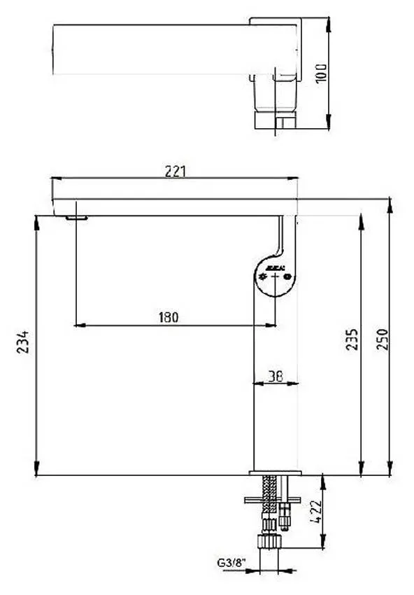 Смеситель для раковины E.C.A. Icon 102188044HEX изображение