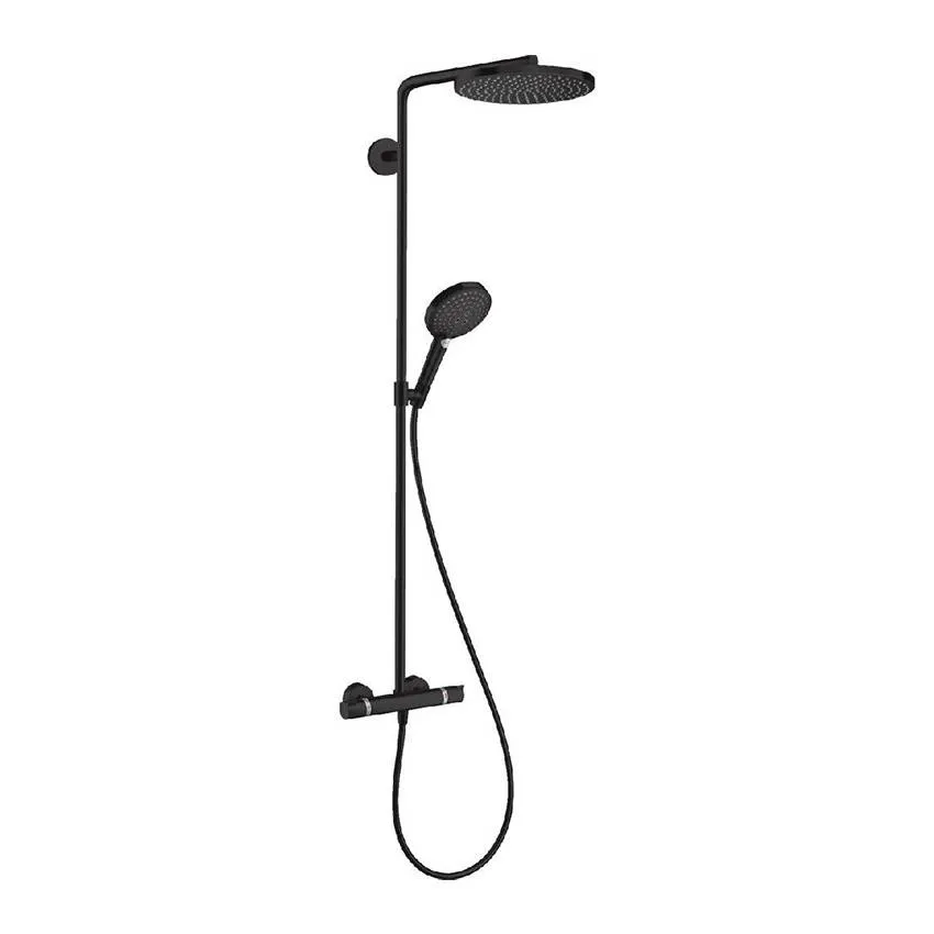 Душевая система Hansgrohe Raindance Select S Showerpipe 240 1jet P 27633670 с термостатом, черный матовый