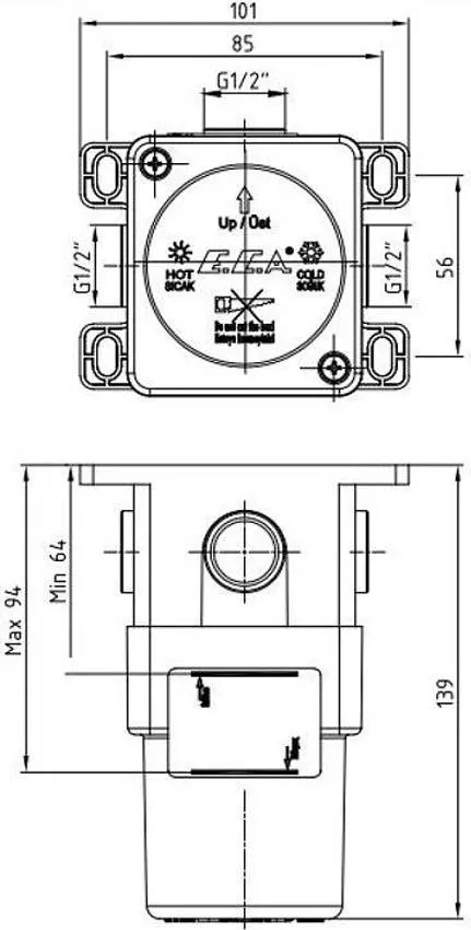 Скрытая часть для смесителя E.C.A. 102166102EX изображение