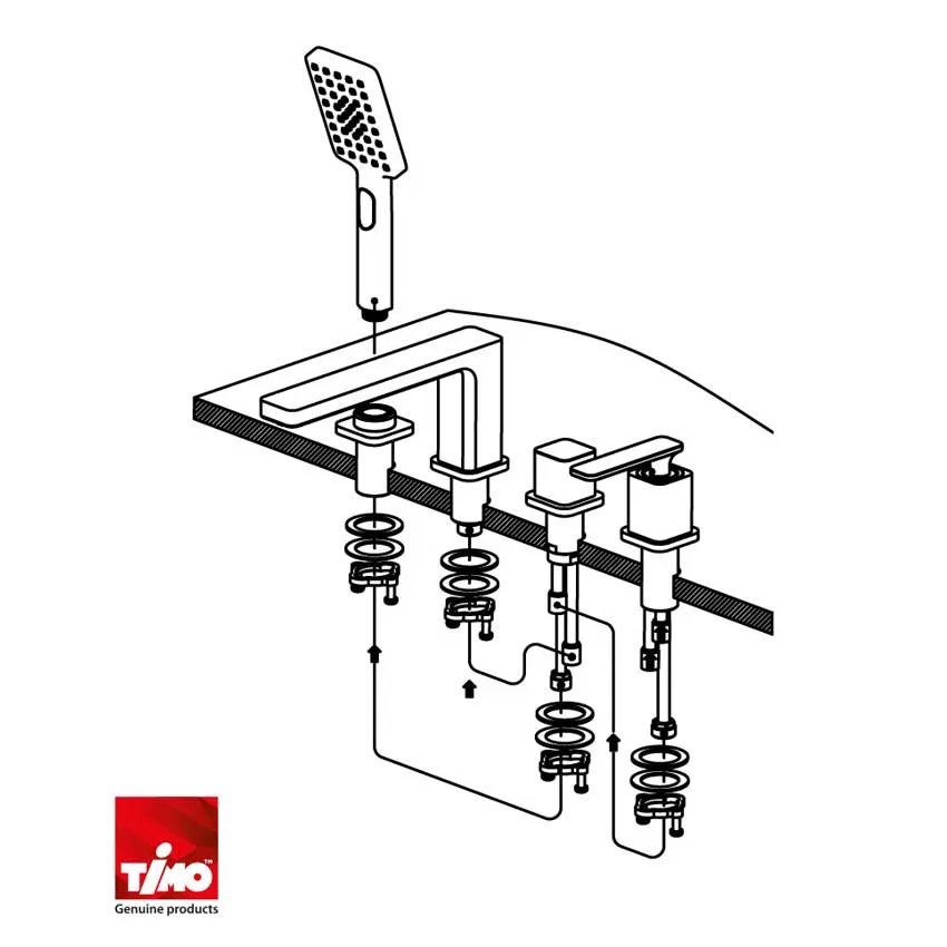 Смеситель для ванны с душем, врезной Timo Torne 4330/03Y черный изображение