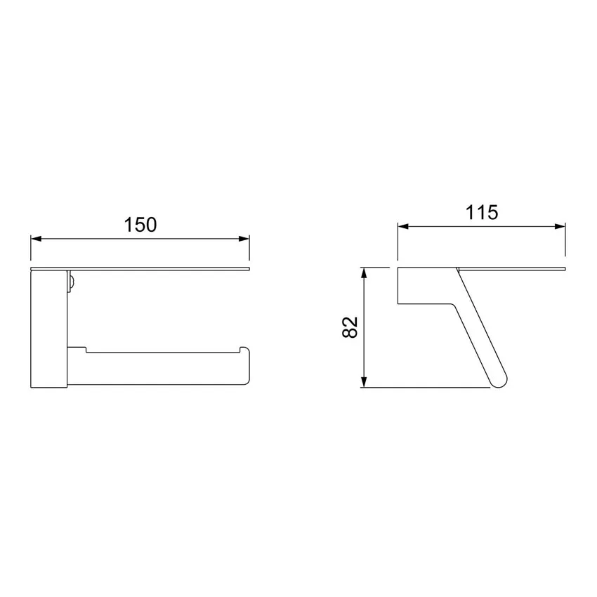 Бумагодержатель с полкой для телефона Timo Selene 14043/03 черный изображение