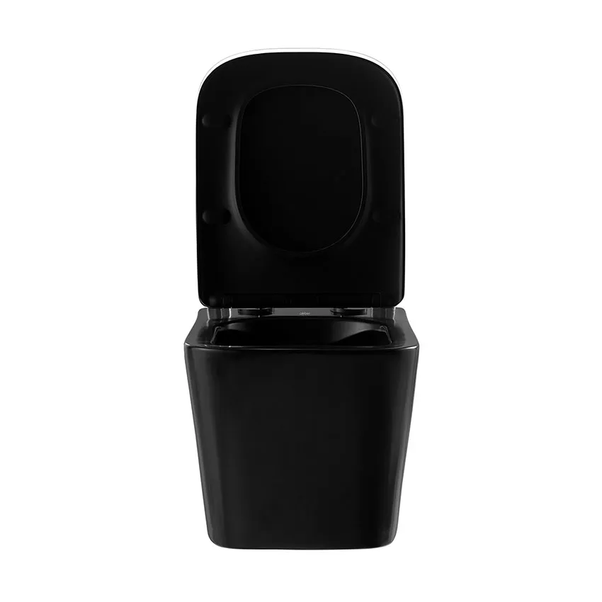 Унитаз подвесной Abber Rechteck AC1200MB черный матовый, безободковый изображение