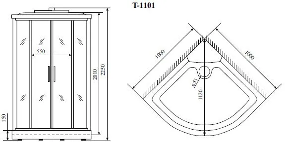 Душевая кабина Timo Standart T-1101 изображение