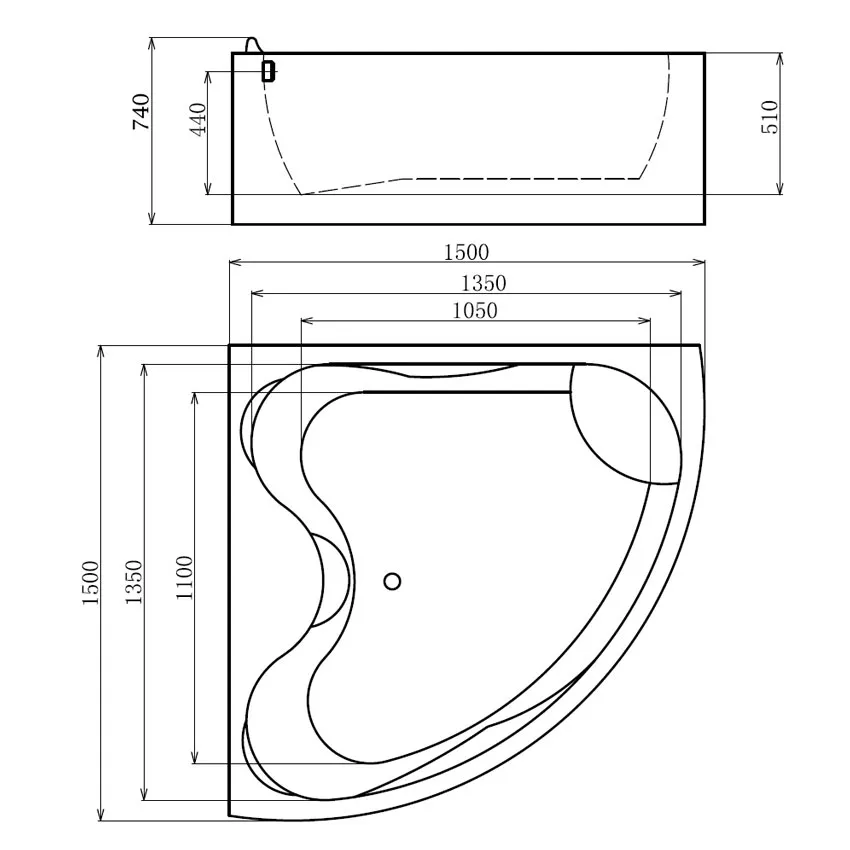 Ванна акриловая Gemy G9041 K изображение