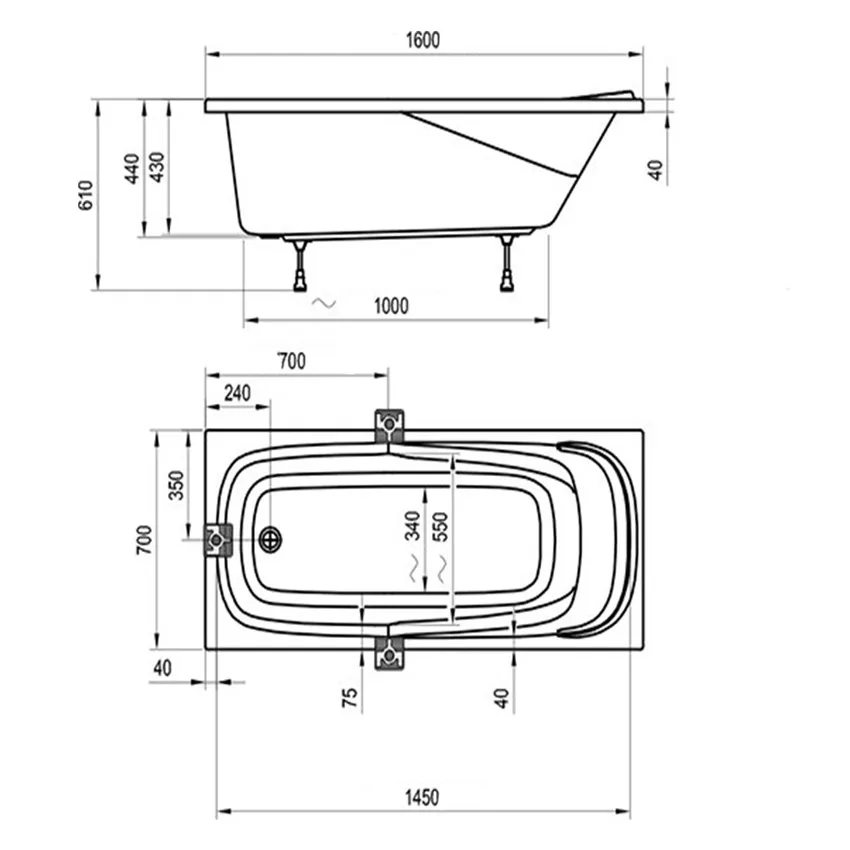 Ванна акриловая Ravak Vanda II 160x70 изображение