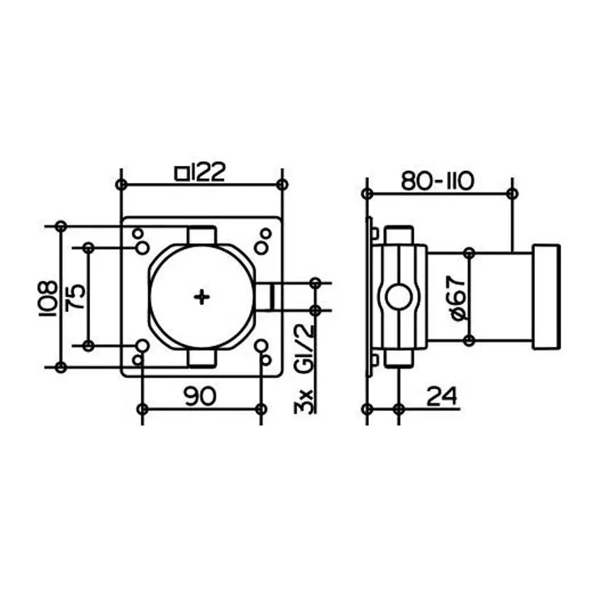 Скрытая часть смесителя Keuco IXMO 59548000170 изображение