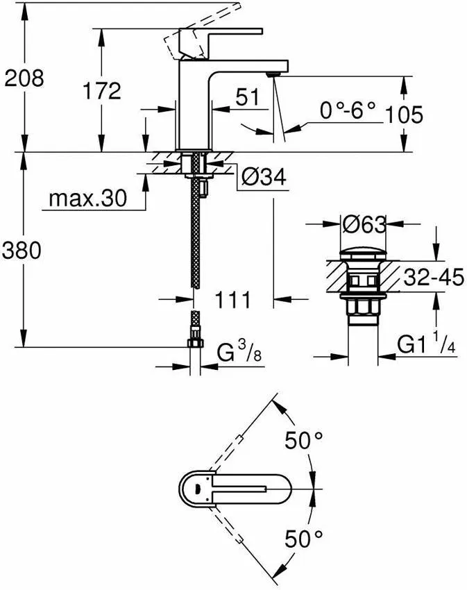 Смеситель для раковины Grohe Plus 33163003 изображение