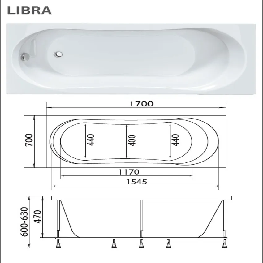 Ванна акриловая Marka One Libra 170х70 изображение
