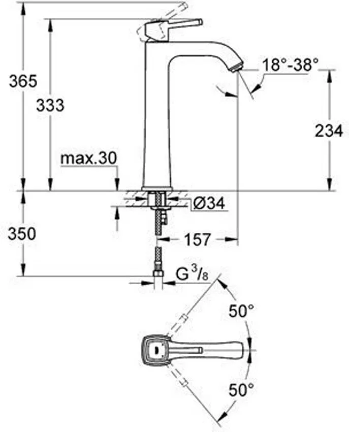 Смеситель для раковины Grohe Grandera 23313IG0 изображение