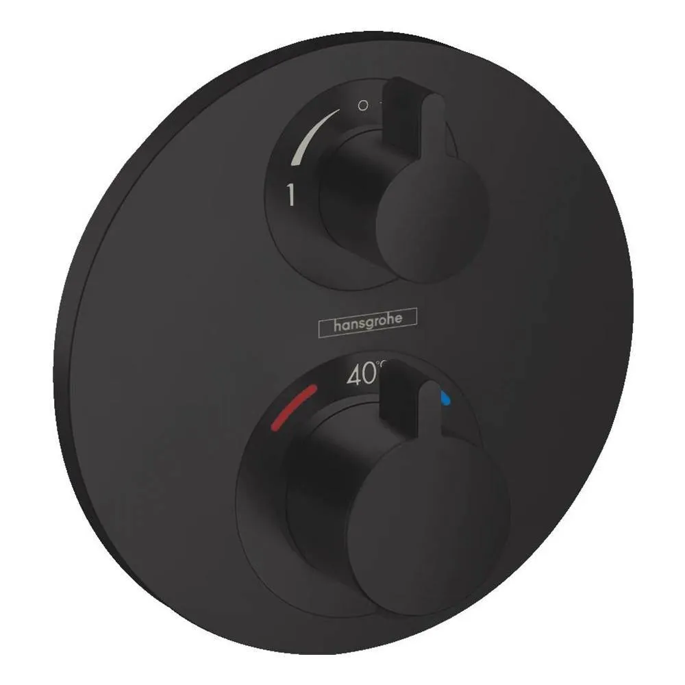 Термостатический смеситель для душа Hansgrohe Ecostat S (внешняя часть) матовый черный (15758670)