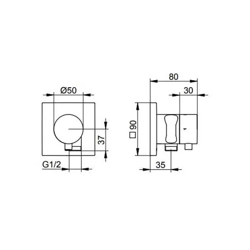 Запорный вентиль встраиваемый Keuco IXMO 59557011202 изображение