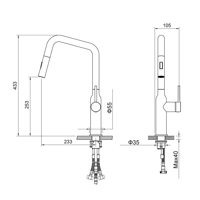 Смеситель для кухни с выдвижной лейкой Timo Saona 2386/02FL антик изображение