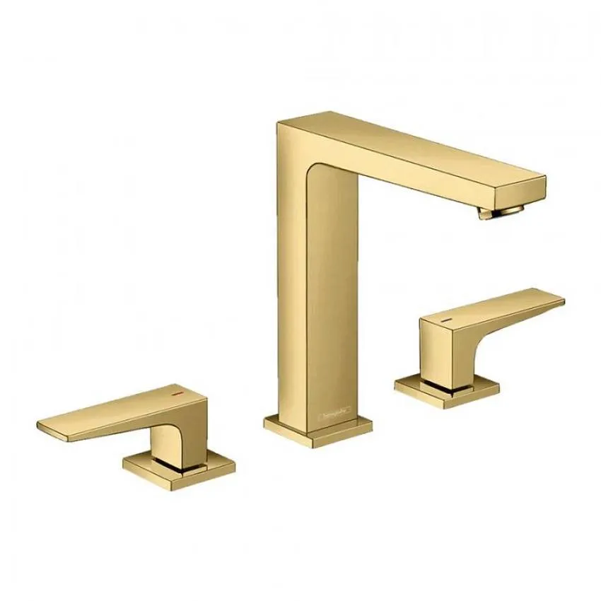 Смеситель для раковины Hansgrohe Metropol 32515990 со сливным клапаном Push-Open, полированное золото