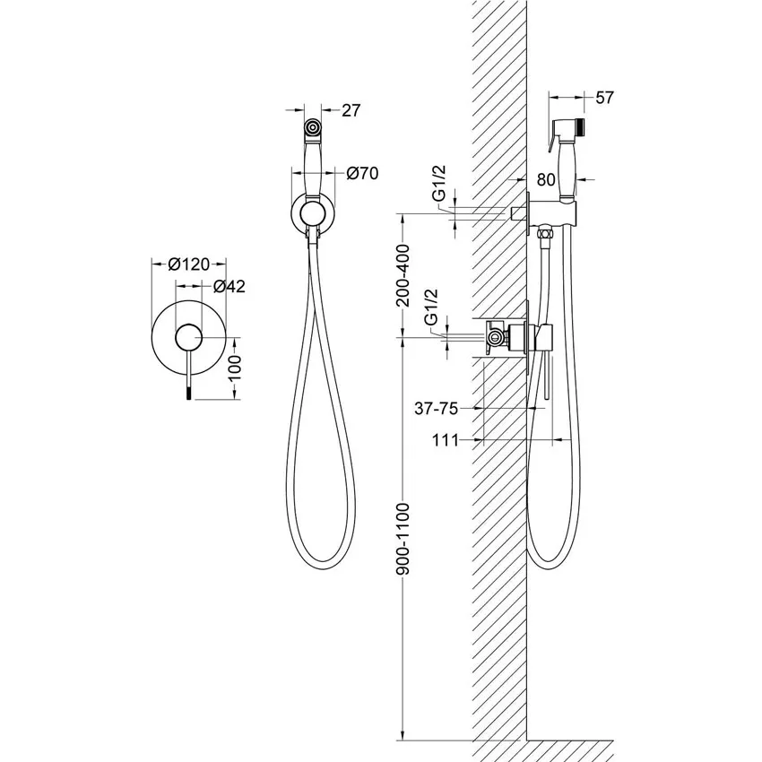 Смеситель встроенный с гигиеническим душем Timo Saona 2389/00SM хром изображение