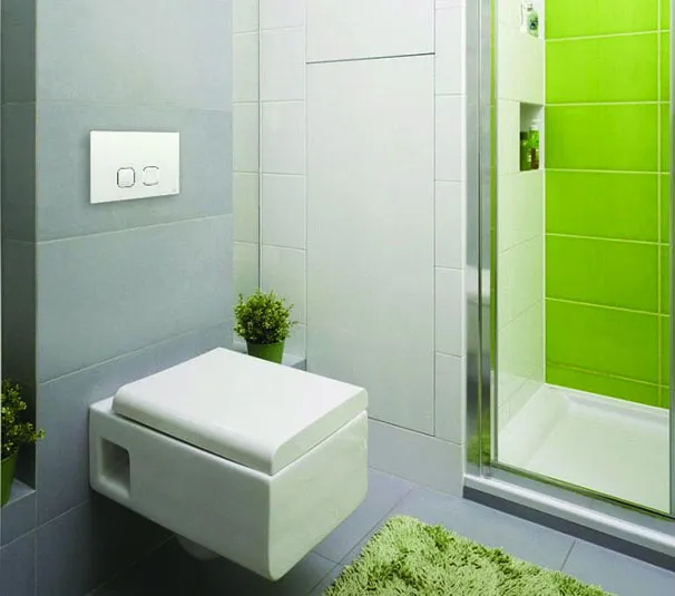 Кнопка смыва механическая Oli двойная Plain пластиковая хром глянцевый изображение