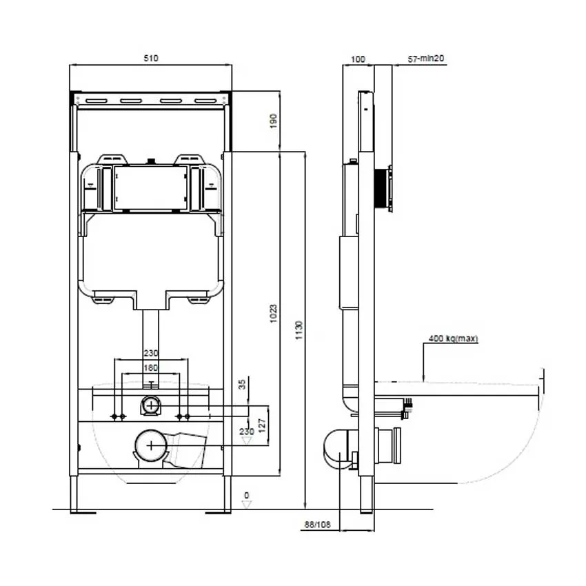 Инсталляция для подвесного унитаза Aquatek Easy Fix 51 1130х510х100 INS-0000009 изображение