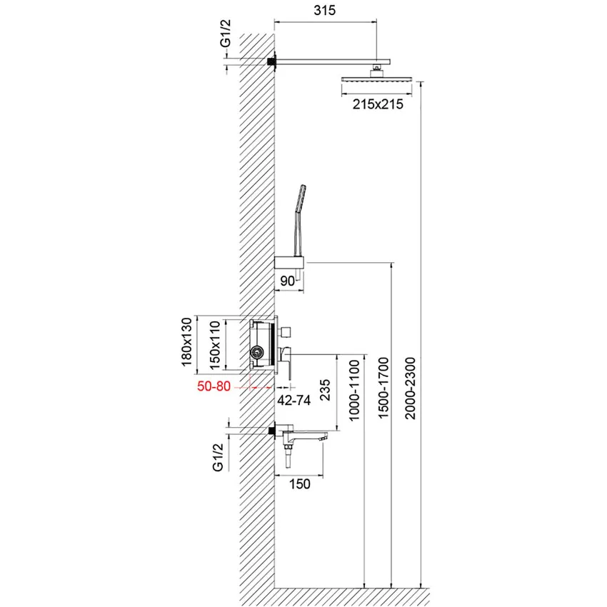 Душевая система встроенная Timo Selene SX-3069/00SM (1113) хром изображение
