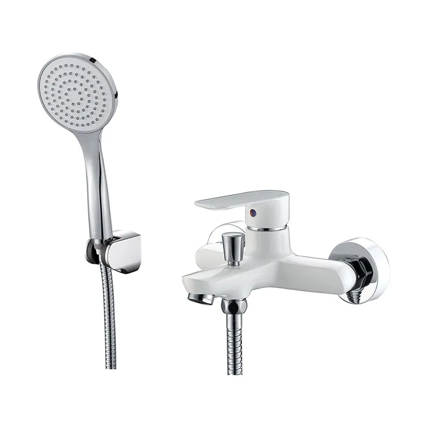 Смеситель для ванны Abber Weiss Insel AF8012W белый-хром