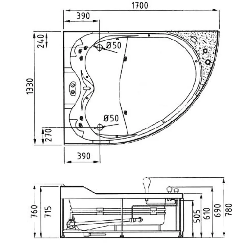 Ванна акриловая Gemy G9086 B L изображение