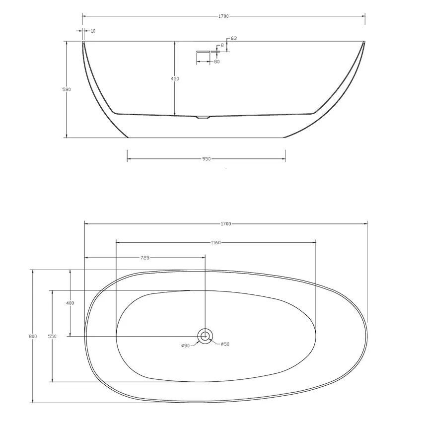 Ванна акриловая Abber AB9211MB изображение