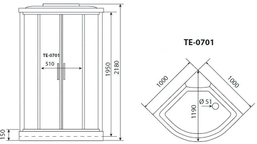 Душевая кабина Timo eco ТЕ-0701 Р изображение