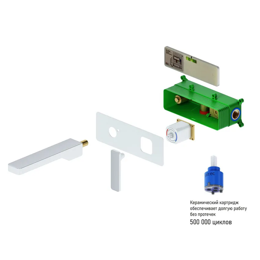 Смеситель для раковины встроенный Timo Torne 4371/00-16SM хром-белый изображение