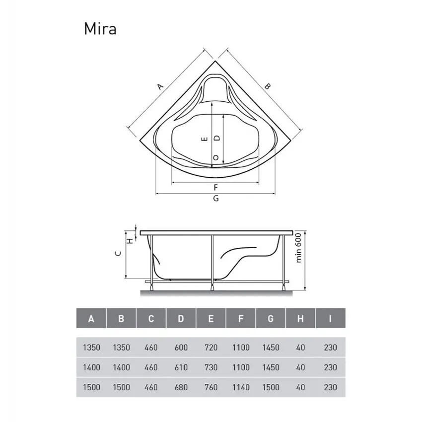 Ванна акриловая Relisan Mira 150x150 изображение