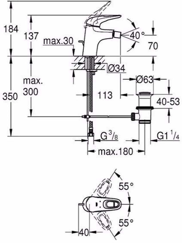 Смеситель для биде Grohe Eurostyle 2015 33565003 изображение