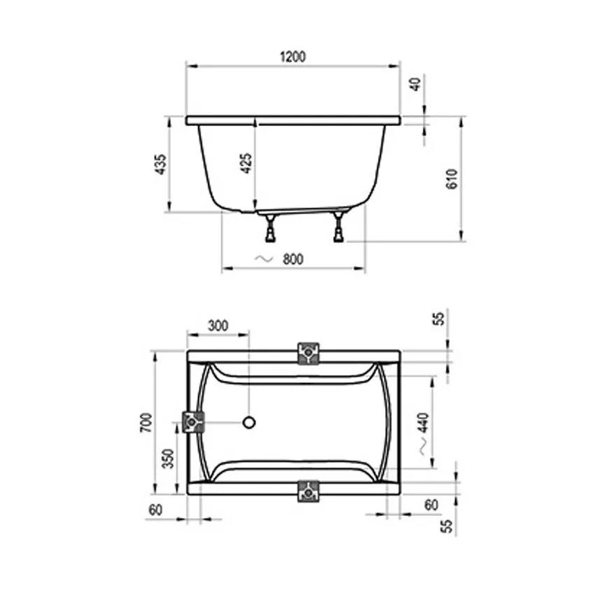 Ванна акриловая Ravak Classic 120x70 изображение