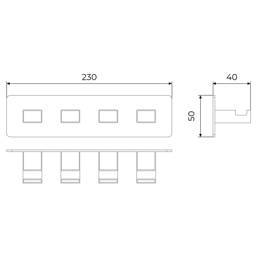 Вешалка-4 крючка Timo Selene 17015/17 золото матовое изображение