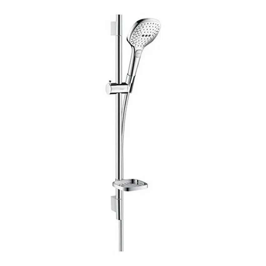 Душевой набор Hansgrohe Raindance Select 120 3jet 26620400 со штангой 65 см и мыльницей, белый/хром