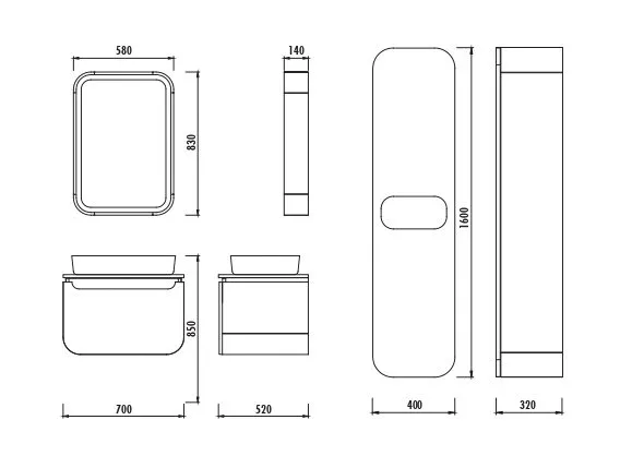 Комплект мебели Creavit Pion Plus white изображение