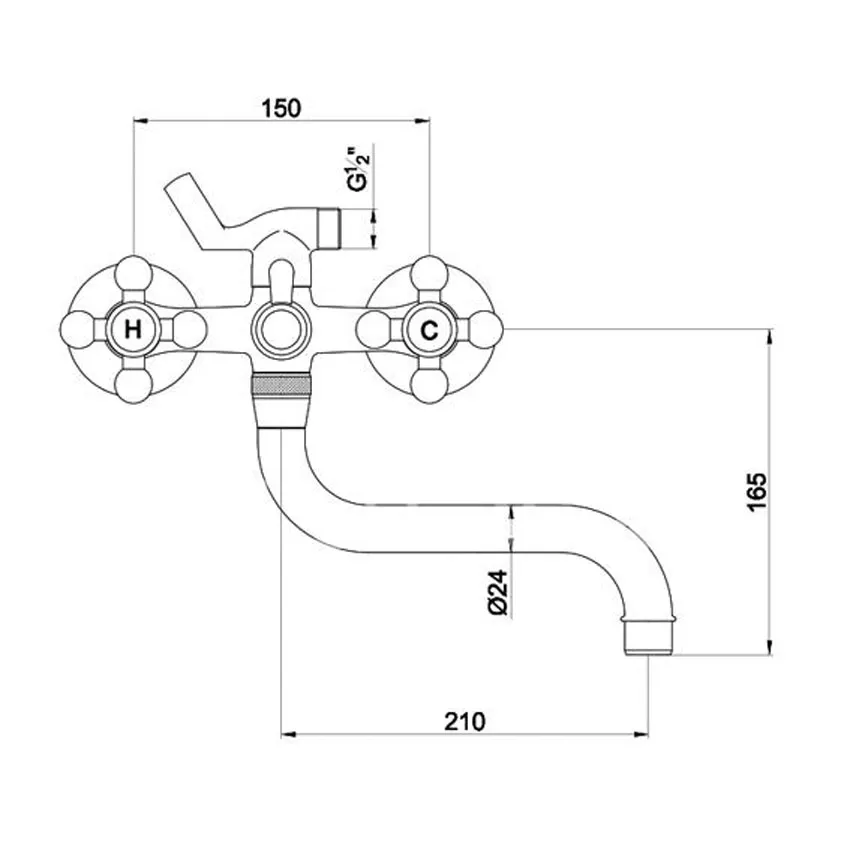 Смеситель для ванны Timo Aviator 0074Y-DR изображение