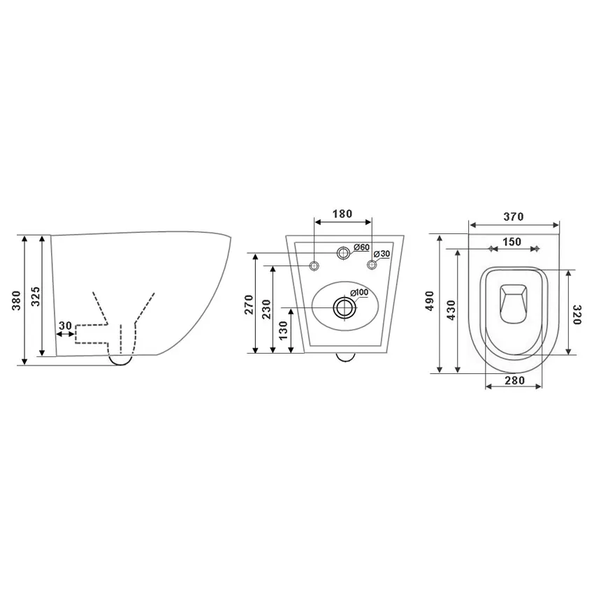 Унитаз подвесной Timo Rimless Kulo TK-403 MB  дополнительная картинка