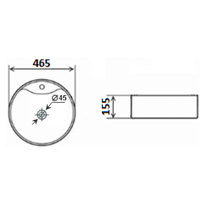 Раковина накладная TIMO Inari TK-505 дополнительная картинка
