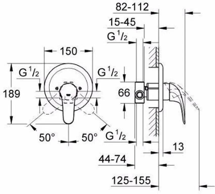 Встраиваемый смеситель Grohe Euroeco new 32742000 изображение