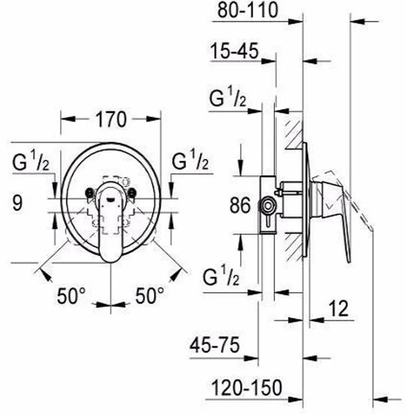 Встраиваемый смеситель Grohe Eurosmart Cosmopolitan 32880000 изображение