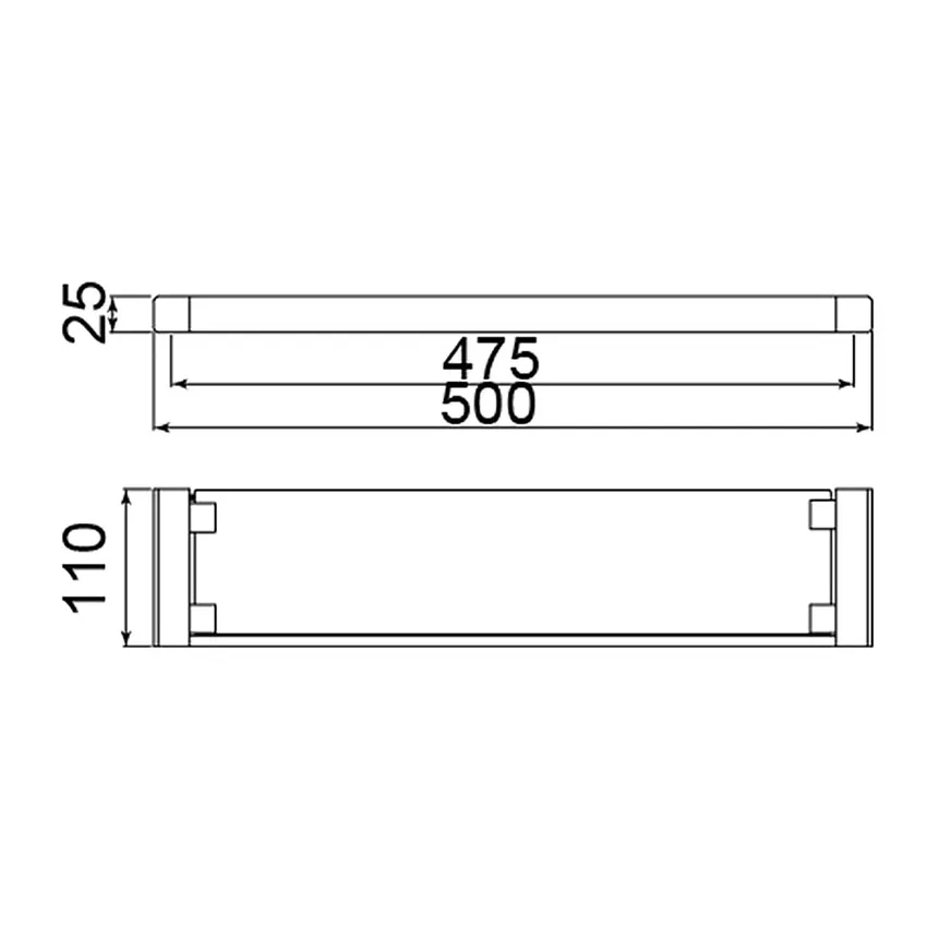 Полка в ванную стеклянная Timo Selene 14072/03 черный изображение
