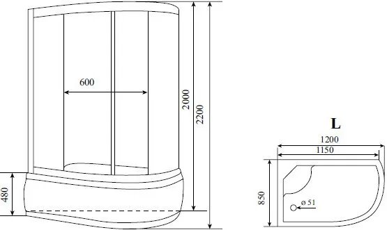 Душевая кабина Timo Standart T-1120 P L изображение